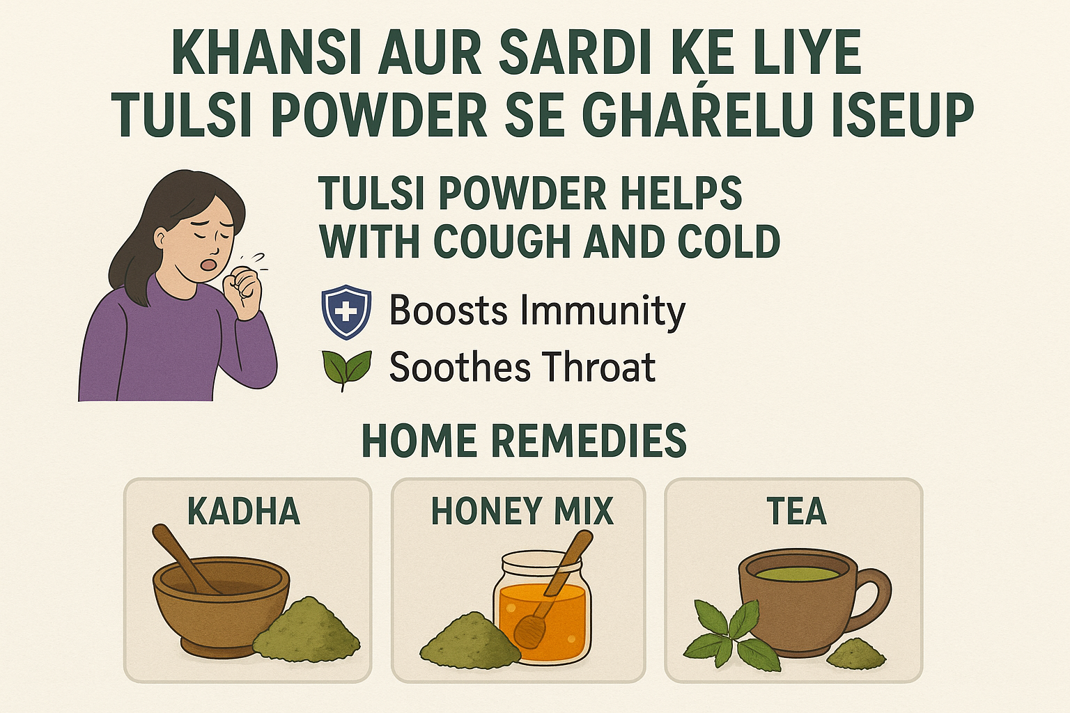 Khansi Aur Sardi Ke Liye Tulsi Powder Se Gharelu