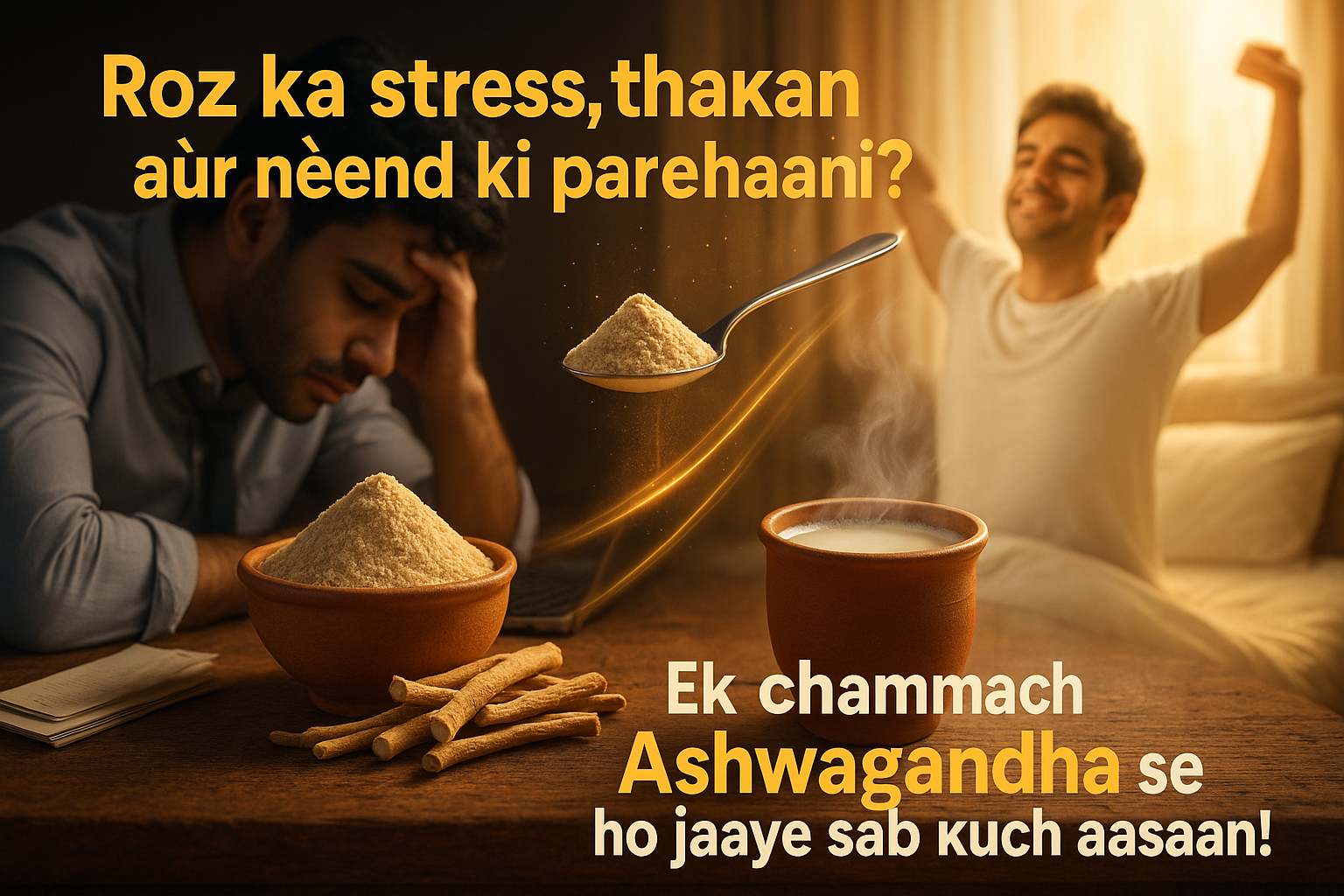 Roz ka stress, thakan aur neend ki pareshaani? Ek chammach Ashwagandha se ho sakta hai sab kuch asaan!